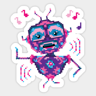 Dancing Robot Pixel Art Sticker